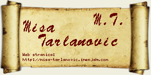 Miša Tarlanović vizit kartica
